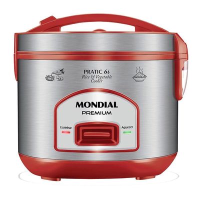 Panela Elétrica Mondial Pratic 6I Vermelho/Inox 127V 110