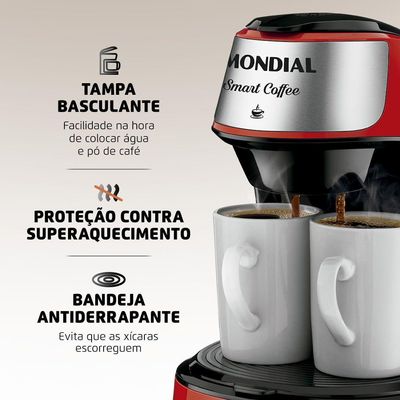 Cafeteira Mondial 2 Xícaras Smart Coffee C-42-2X-Ri 127V 110