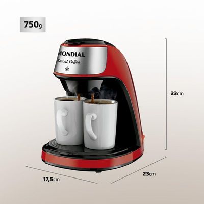 Cafeteira Mondial 2 Xícaras Smart Coffee C-42-2X-Ri 127V 110
