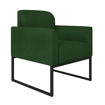 Kit Namoradeira E 2 Poltronas Industrial Preta S23 Verde