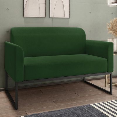 Kit Namoradeira E 2 Poltronas Industrial Preta S23 Verde