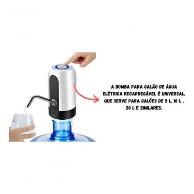 Bomba Elétrica Universal Com Carregamento Usb Para Galão