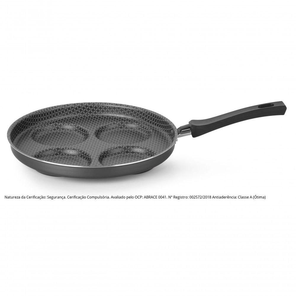 Frigideira Gourmet 4 Ovos Antiaderente Preto Multiflon 55044