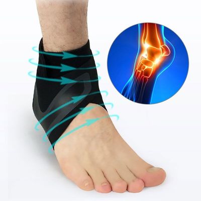 Tornozeleira Ajustável Flexível Velcro Neoprene Preta Sara Lesões