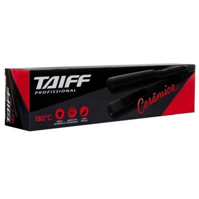 Prancha Chapinha de Cabelo Taiff Clássica Preta 110V/220V - Cerâmica 180C