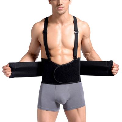Cinta Lombar Unissex Neoprene Hastes Aço Flexível Protege Coluna Costas Carregar Peso Preta