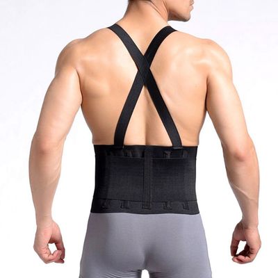 Cinta Lombar Unissex Neoprene Hastes Aço Flexível Protege Coluna Costas Carregar Peso Preta