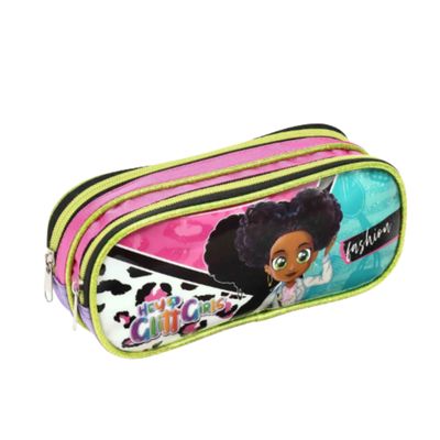 Estojo Duplo Infantil Hey Glitt Girls Roxo - Seanite