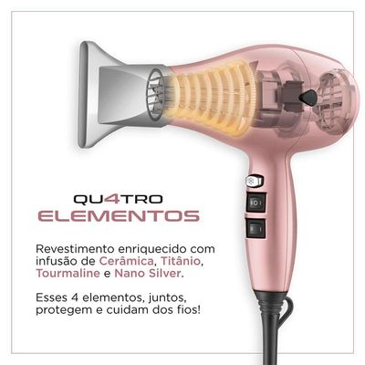Secador De Cabelo By Juliette Mondial Golden Rose 127V 110