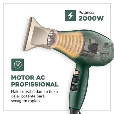 Secador De Cabelo By Juliette Mondial Verde Oliva 2000W 127V 110