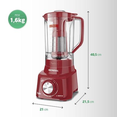 Liquidificador Mondial Turbo L-900 Fr 220V Vermelho 220