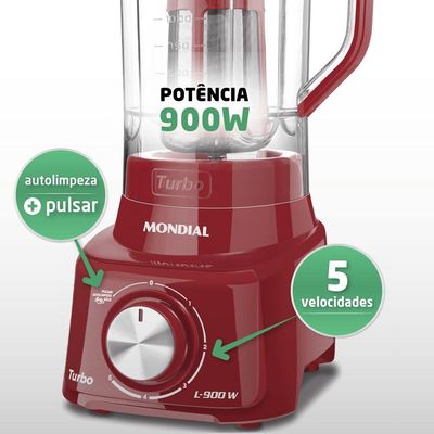 Liquidificador Mondial Turbo L-900 Fr 220V Vermelho 220