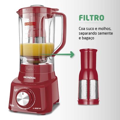 Liquidificador Mondial Turbo L-900 Fr 220V Vermelho 220