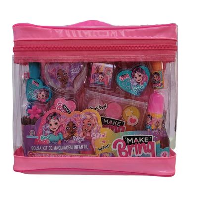 Kit Maquiagem Infantil Makebrinq Com Bolsa - Polibrinq