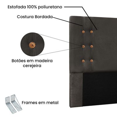 Kit Cabeceira E Calçadeira Recamier King 1,95M Suede Cinza