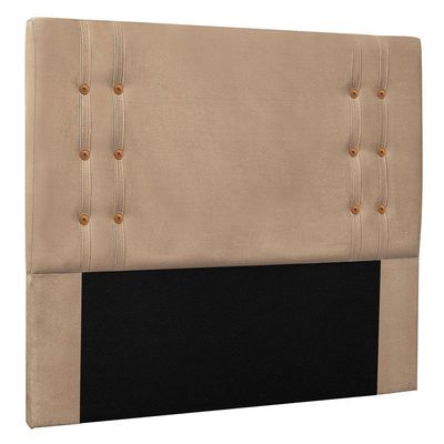 Kit Cabeceira E Calçadeira Recamier Casal 1,40M Suede - Bege