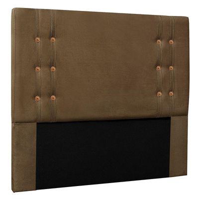 Kit Cabeceira Recamier Casal 1,40M Suede Caramelo