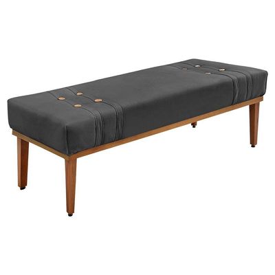Kit Cabeceira E Calçadeira Recamier Queen 1,60M Suede Cinza