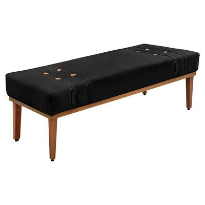Kit Cabeceira E Calçadeira Recamier King 1,95M Suede Preto