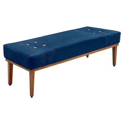 Kit Cabeceira Recamier King 1,95M Suede Azul Marinho
