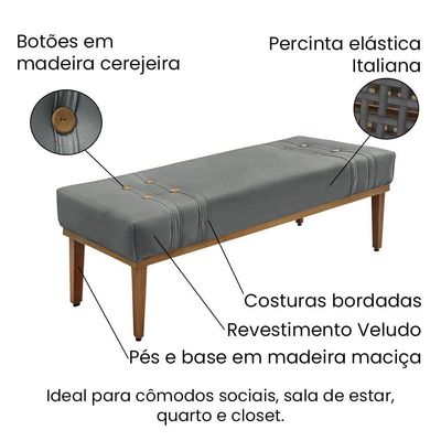 Kit Cabeceira Recamier Casal 1,40M Cinza Grafite