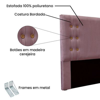 Kit Cabeceira E Calçadeira Recamier Queen 1,60M - Uva