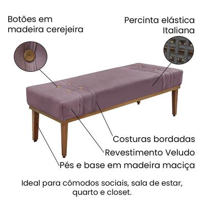 Kit Cabeceira E Calçadeira Recamier Queen 1,60M Uva -