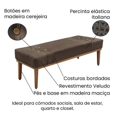 Kit Cabeceira E Calçadeira Recamier Queen 1,60M Marrom -