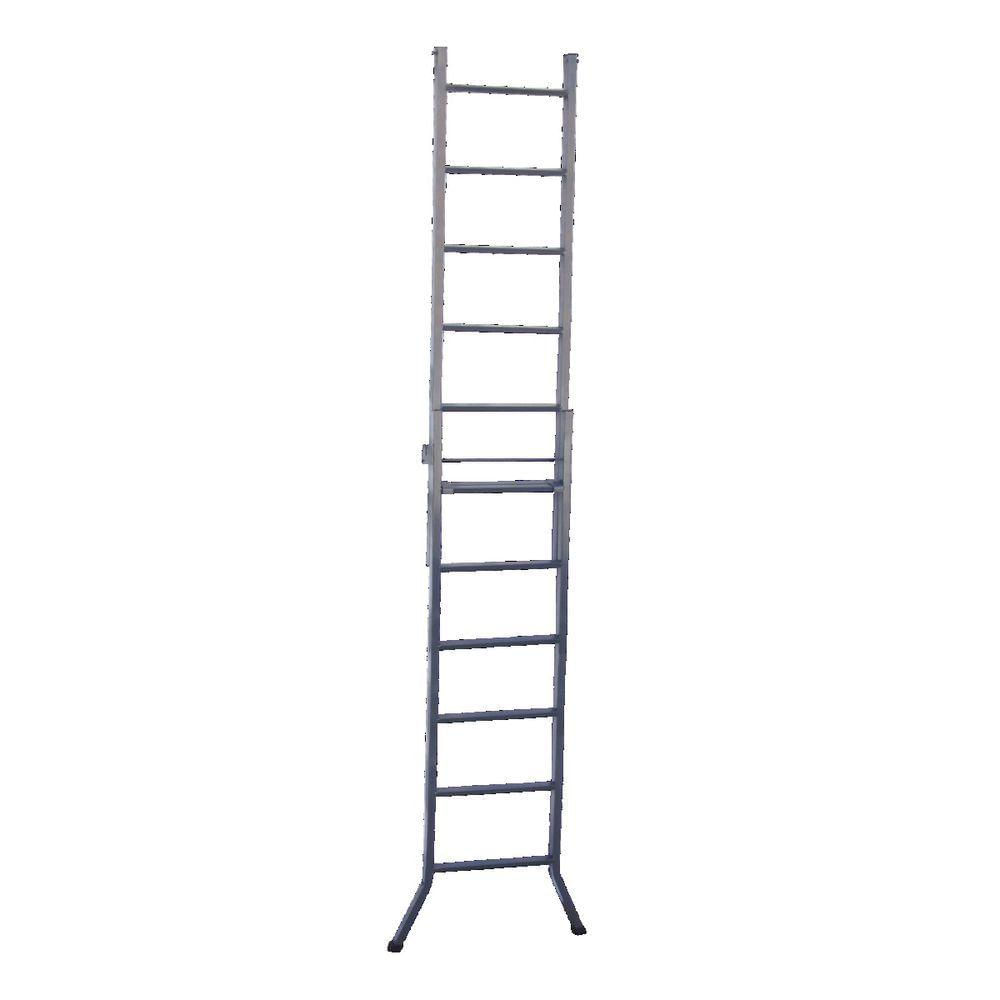 Escada 3 Em 1 Extensiva Em Chapa De Aço 11 E 6 Degraus 330Cm