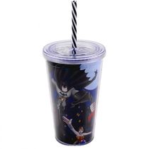 Copo com Canudo Personagens DC Comics 450ml - Tasco Inport