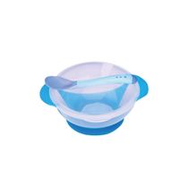 Prato Infantil Com Ventosa Colher 350ml Azul - Western Baby