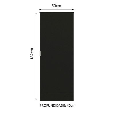 Armário Multiuso 60 Cm 1 Porta Preto Madesa Preto