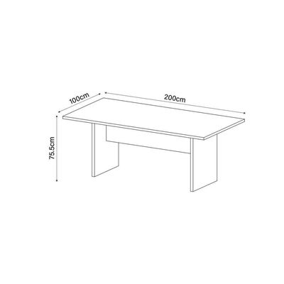 Mesa Escritório/Reunião Multimóveis Cr25027 Rústica/Preta
