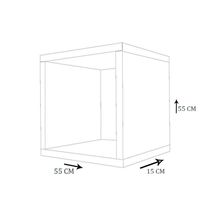 Kit 3 Nicho Decorativo 55X55X15 Cm Madeirado Em Mdf