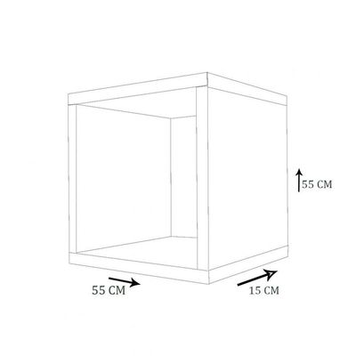 Kit 3 Nicho Decorativo 55X55X15 Cm Madeirado Em Mdf