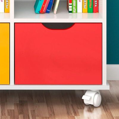 Nicho Infantil Com 3 Gavetas E Rodízios Branco Coloridas