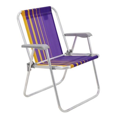 Cadeira De Praia Tramontina Samoa Alta Com Assento Roxo E Am
