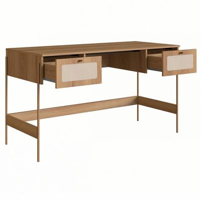 Escrivaninha 2 Gavetas Palhinha Linha Oslo Hanover Artesano