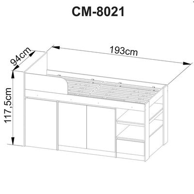 Cama Infantil Multifuncio C/Escrivaninha Branco Tecno Mobili