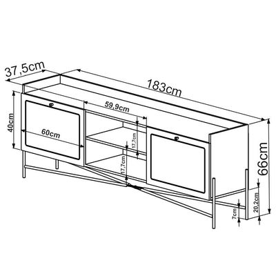 Rack p/Tv 70 Pol Palhinha 28930 Linha Oslo Hanover Artesano