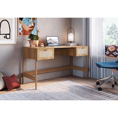 Escrivaninha 2 Gavetas Palhinha Linha Oslo Hanover Artesano