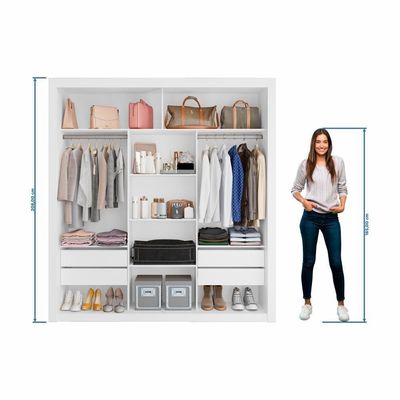 Closet Casal Premium 8 Gavetas Amoudi Móveis Branco