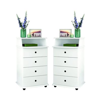Kit De 2 Mesas De Cabeceira Lux Ll Branco