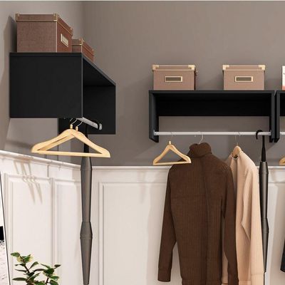 Kit 2 Nichos Cabideiros Suspensos Berlim Preto