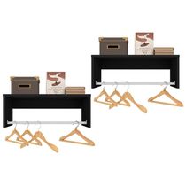 Kit 2 Nichos Cabideiros Suspensos Berlim Preto