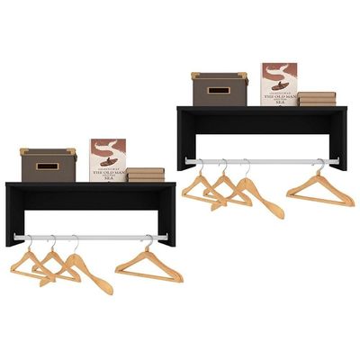 Kit 2 Nichos Cabideiros Suspensos Berlim Preto