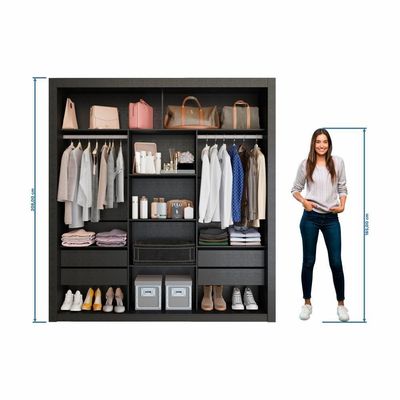 Closet Casal Premium 8 Gavetas Amoudi Móveis Preto