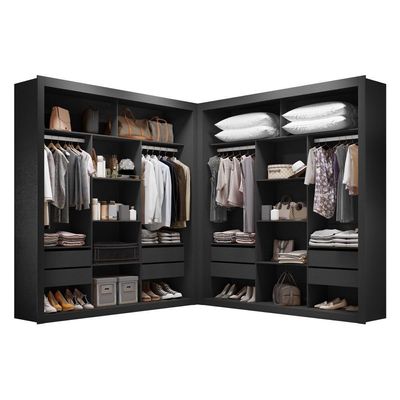 Closet Casal Premium 8 Gavetas Amoudi Móveis Preto