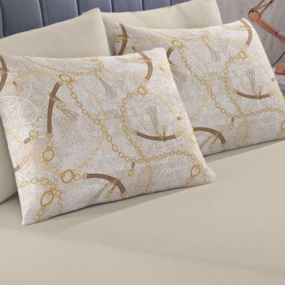Jogo de Cama Buettner Solteiro Malha Basic Horse 2 Pçs Bege