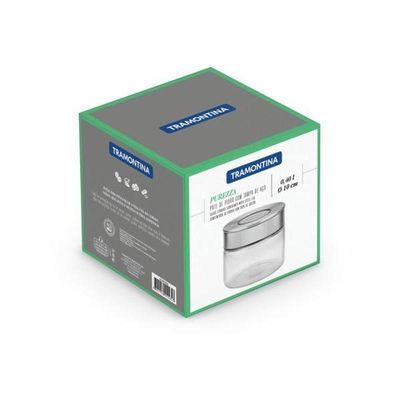 Pote De Vidro Tramontina Purezza Tampa De Inox 10 Cm 0,4 L